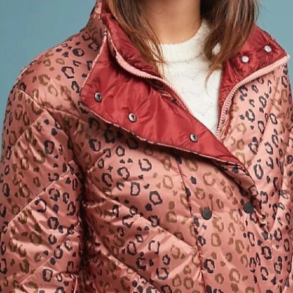 Scotch & Soda Maison Scotch cheetah print quilted puffer jacket - Picture 3 of 10